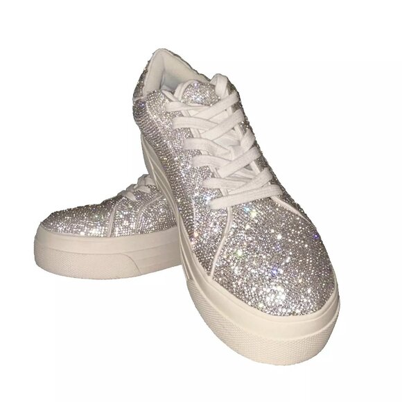 Jessica Simpson Cherello Platform Fashion Sneaker Silver size 8 NEW - Picture 1 of 10